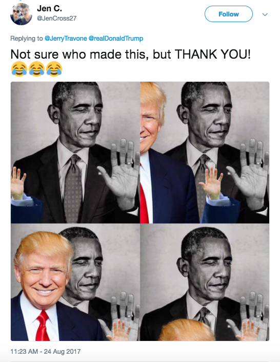 ‘the Best Eclipse Ever Trump Retweets Meme Of Himself Eclipsing Obama Mrctv 6643